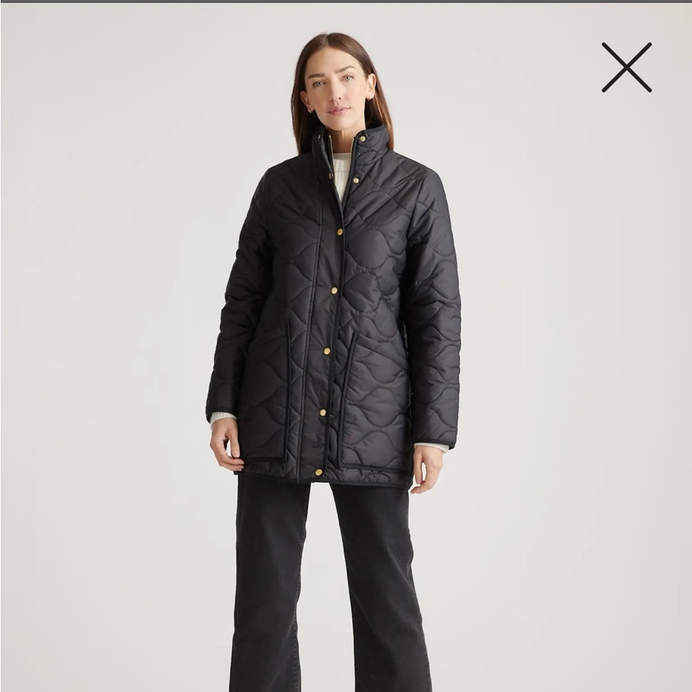 Quince Black Quilted Puffer Coat